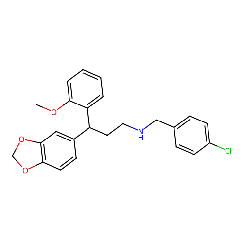 3-(1,3-benzodioxol-5-yl)-N-(4-chlorobenzyl)-3-(2-methoxyphenyl)propan-1-amine structure