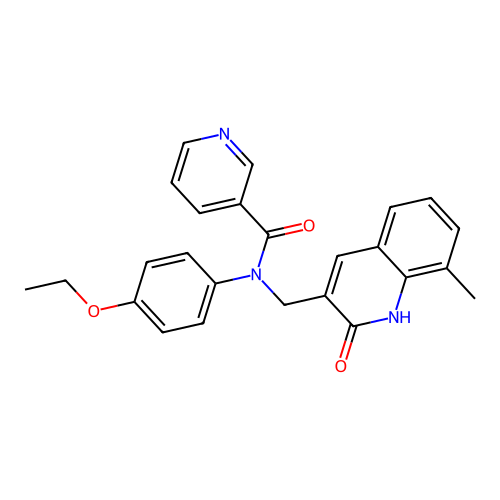 N-(4-ethoxyphenyl)-N-((2-hydroxy-8-methylquinolin-3-yl)methyl)nicotinamide structure