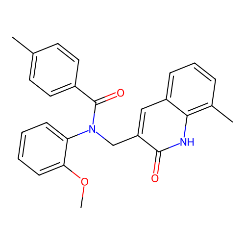 N-((2-hydroxy-8-methylquinolin-3-yl)methyl)-N-(2-methoxyphenyl)-4-methylbenzamide structure