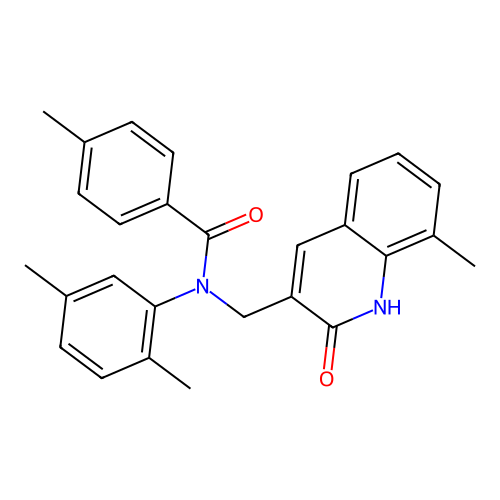 N-(2,5-dimethylphenyl)-N-((2-hydroxy-8-methylquinolin-3-yl)methyl)-4-methylbenzamide structure
