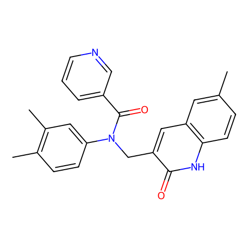 N-(3,4-dimethylphenyl)-N-((2-hydroxy-6-methylquinolin-3-yl)methyl)nicotinamide structure