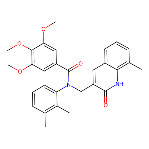 N-(2,3-dimethylphenyl)-3,4,5-trimethoxy-N-[(8-methyl-2-oxo-1H-quinolin-3-yl)methyl]benzamide structure