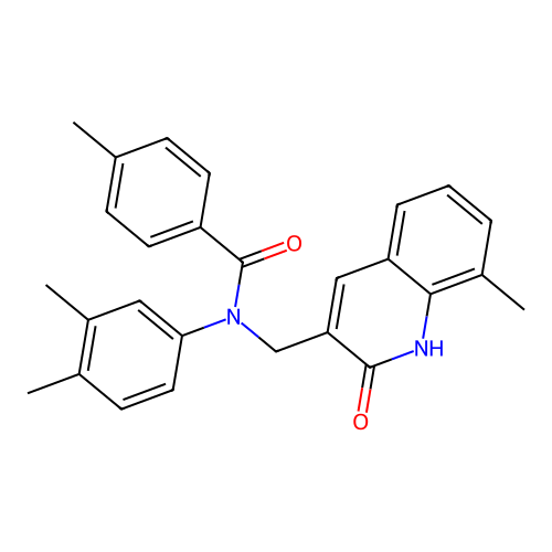 N-(3,4-dimethylphenyl)-N-((2-hydroxy-8-methylquinolin-3-yl)methyl)-4-methylbenzamide structure