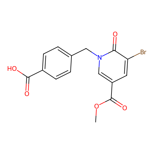 4-[(3-Bromo-5-methoxycarbonyl-2-oxopyridin-1-yl)methyl]benzoic acid structure