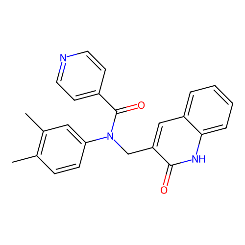 N-(3,4-dimethylphenyl)-N-[(2-oxo-1H-quinolin-3-yl)methyl]pyridine-4-carboxamide structure