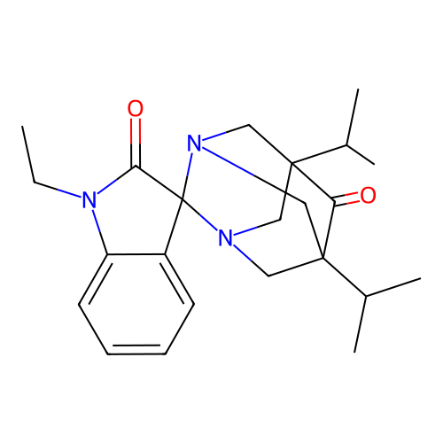 (5s,7s)-1'-ethyl-5,7-diisopropyl-1,3-diazaspiro[adamantane-2,3'-indoline]-2',6-dione structure