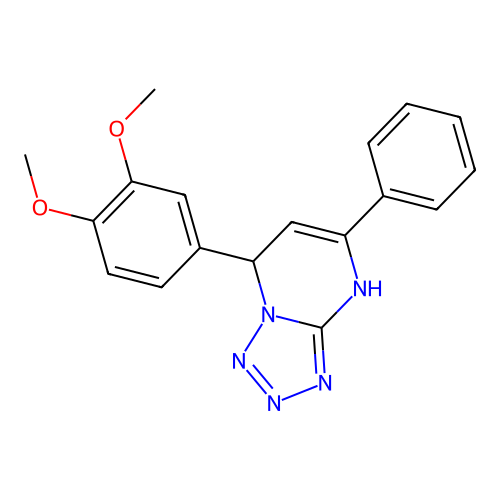 7-(3,4-Dimethoxyphenyl)-5-phenyl-3,7-dihydrotetrazolo[1,5-a]pyrimidine structure