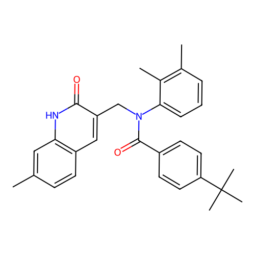 4-(tert-butyl)-N-(2,3-dimethylphenyl)-N-((2-hydroxy-7-methylquinolin-3-yl)methyl)benzamide structure