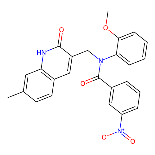 N-(2-methoxyphenyl)-N-[(7-methyl-2-oxo-1H-quinolin-3-yl)methyl]-3-nitrobenzamide structure