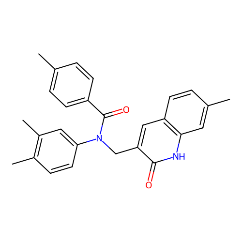N-(3,4-dimethylphenyl)-N-((2-hydroxy-7-methylquinolin-3-yl)methyl)-4-methylbenzamide structure