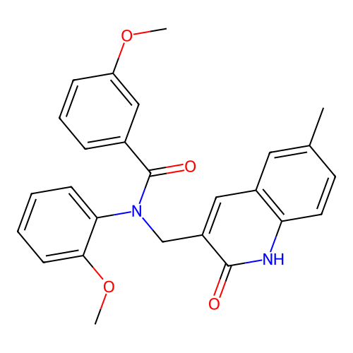 3-methoxy-N-(2-methoxyphenyl)-N-[(6-methyl-2-oxo-1H-quinolin-3-yl)methyl]benzamide structure