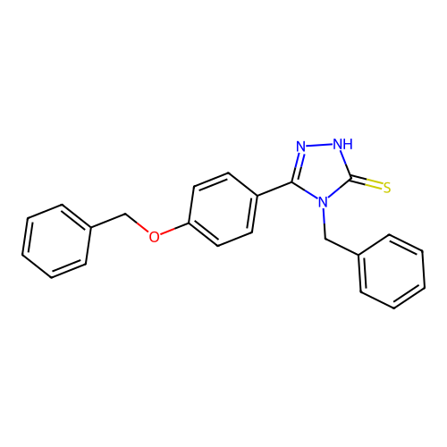 4-benzyl-5-[4-(benzyloxy)phenyl]-2,4-dihydro-3H-1,2,4-triazole-3-thione structure