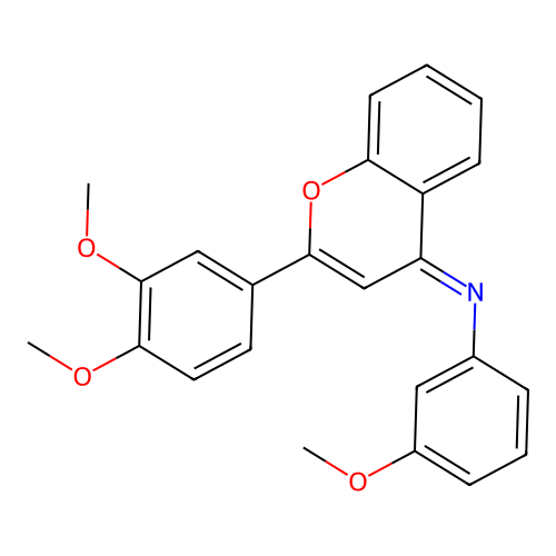 (E)-N-(2-(3,4-dimethoxyphenyl)-4H-chromen-4-ylidene)-3-methoxyaniline structure