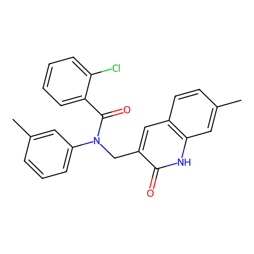 2-chloro-N-((2-hydroxy-7-methylquinolin-3-yl)methyl)-N-(m-tolyl)benzamide structure