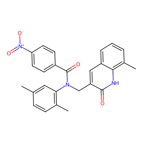 N-(2,5-dimethylphenyl)-N-((2-hydroxy-8-methylquinolin-3-yl)methyl)-4-nitrobenzamide structure