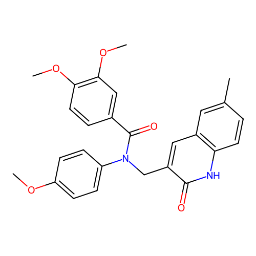 3,4-dimethoxy-N-(4-methoxyphenyl)-N-[(6-methyl-2-oxo-1H-quinolin-3-yl)methyl]benzamide structure
