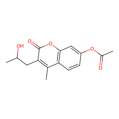 [3-(2-Hydroxypropyl)-4-methyl-2-oxochromen-7-yl] acetate structure