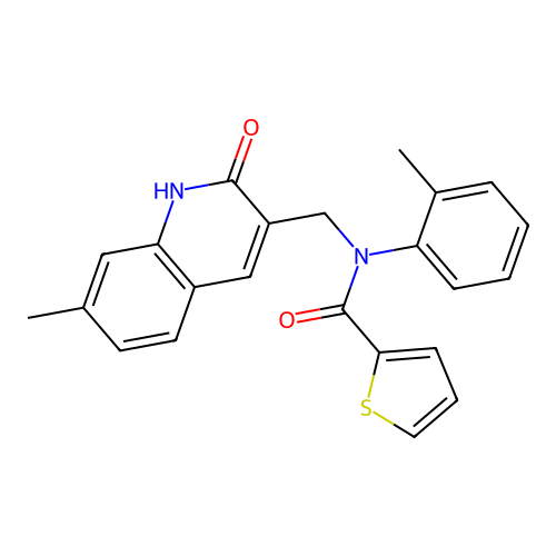 N-((2-hydroxy-7-methylquinolin-3-yl)methyl)-N-(o-tolyl)thiophene-2-carboxamide structure