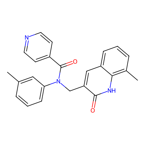 N-((2-hydroxy-8-methylquinolin-3-yl)methyl)-N-(m-tolyl)isonicotinamide structure