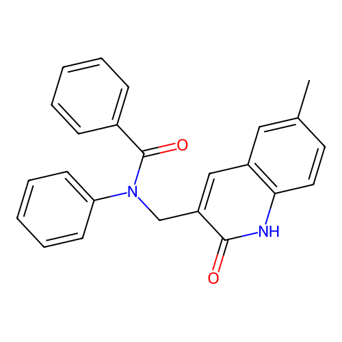 N-((2-hydroxy-6-methylquinolin-3-yl)methyl)-N-phenylbenzamide structure