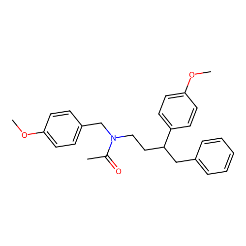 N-(4-methoxybenzyl)-N-(3-(4-methoxyphenyl)-4-phenylbutyl)acetamide structure