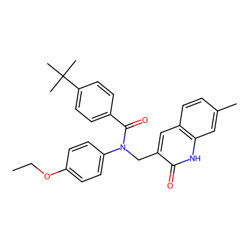 4-(tert-butyl)-N-(4-ethoxyphenyl)-N-((2-hydroxy-7-methylquinolin-3-yl)methyl)benzamide structure
