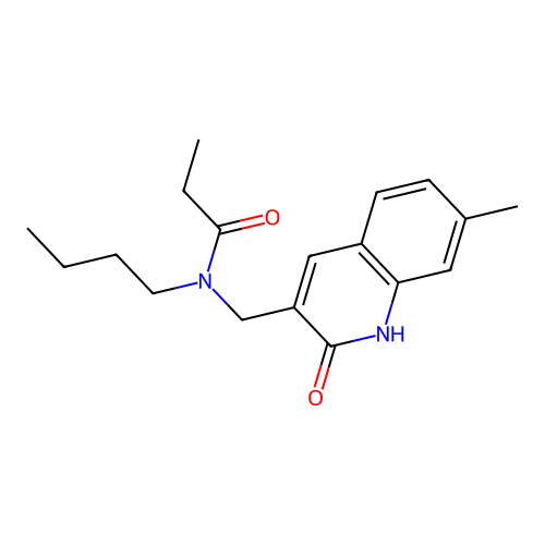 N-butyl-N-[(7-methyl-2-oxo-1H-quinolin-3-yl)methyl]propanamide structure