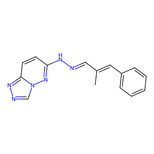 6-{(2E)-2-[(2E)-2-methyl-3-phenylprop-2-en-1-ylidene]hydrazinyl}[1,2,4]triazolo[4,3-b]pyridazine structure