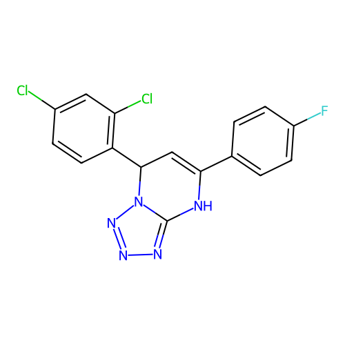 7-(2,4-Dichlorophenyl)-5-(4-fluorophenyl)-4,7-dihydrotetrazolo[1,5-a]pyrimidine structure
