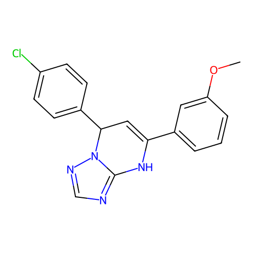 7-(4-chlorophenyl)-5-(3-methoxyphenyl)-4,7-dihydro[1,2,4]triazolo[1,5-a]pyrimidine structure