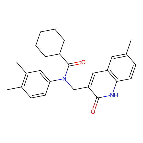 N-(3,4-dimethylphenyl)-N-((2-hydroxy-6-methylquinolin-3-yl)methyl)cyclohexanecarboxamide structure