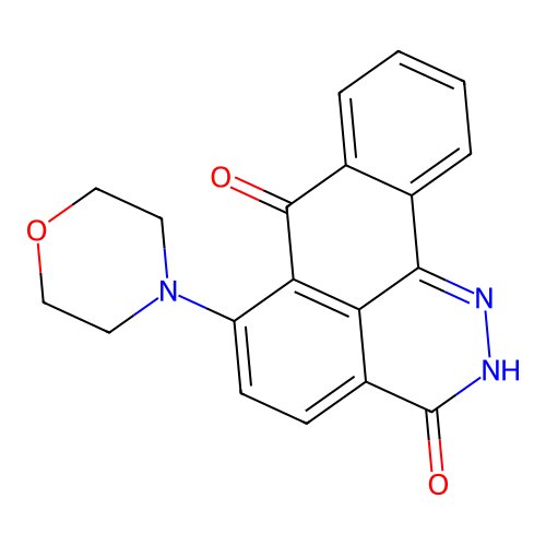 3-hydroxy-6-(morpholin-4-yl)-7H-dibenzo[de,h]cinnolin-7-one structure