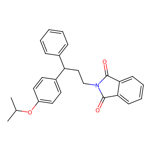 2-{3-phenyl-3-[4-(propan-2-yloxy)phenyl]propyl}-1H-isoindole-1,3(2H)-dione structure