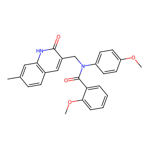 2-methoxy-N-(4-methoxyphenyl)-N-[(7-methyl-2-oxo-1H-quinolin-3-yl)methyl]benzamide structure