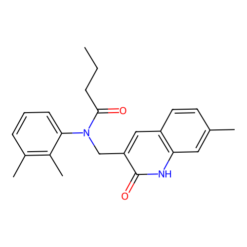 N-(2,3-dimethylphenyl)-N-[(7-methyl-2-oxo-1H-quinolin-3-yl)methyl]butanamide structure