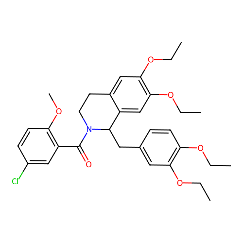 (5-chloro-2-methoxyphenyl)(1-(3,4-diethoxybenzyl)-6,7-diethoxy-3,4-dihydroisoquinolin-2(1H)-yl)methanone structure