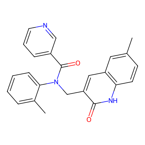 N-((2-hydroxy-6-methylquinolin-3-yl)methyl)-N-(o-tolyl)nicotinamide structure
