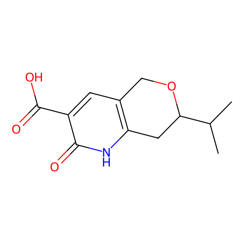 7-isopropyl-2-oxo-1,5,7,8-tetrahydro-2H-pyrano[4,3-b]pyridine-3-carboxylic acid structure