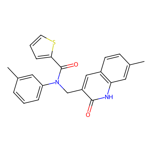N-((2-hydroxy-7-methylquinolin-3-yl)methyl)-N-(m-tolyl)thiophene-2-carboxamide structure
