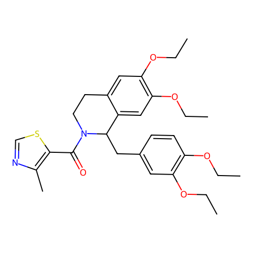 (1-(3,4-diethoxybenzyl)-6,7-diethoxy-3,4-dihydroisoquinolin-2(1H)-yl)(4-methylthiazol-5-yl)methanone structure