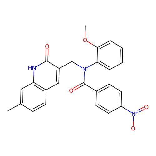 N-(2-methoxyphenyl)-N-[(7-methyl-2-oxo-1H-quinolin-3-yl)methyl]-4-nitrobenzamide structure