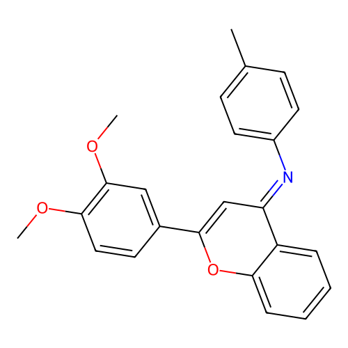 (E)-N-(2-(3,4-dimethoxyphenyl)-4H-chromen-4-ylidene)-4-methylaniline structure