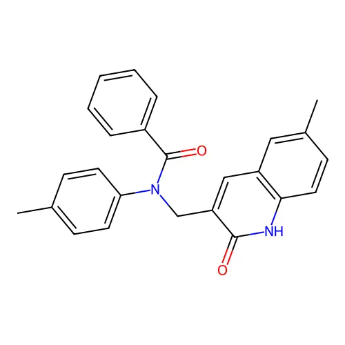 N-[(6-甲基-2-氧代-1H-喹啉-3-基)甲基]-N-(4-甲基苯基)苯甲酰胺 structure