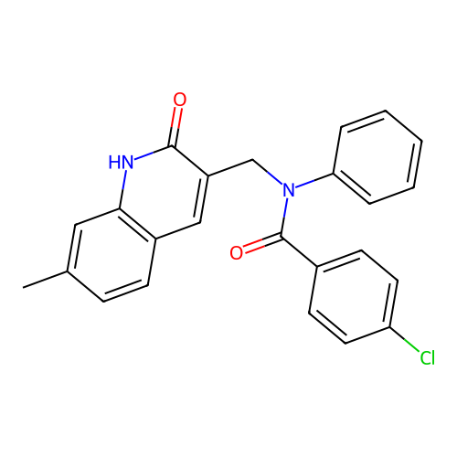 4-chloro-N-((2-hydroxy-7-methylquinolin-3-yl)methyl)-N-phenylbenzamide structure