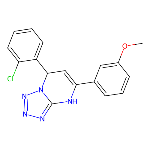 7-(2-Chlorophenyl)-5-(3-methoxyphenyl)-3,7-dihydrotetrazolo[1,5-a]pyrimidine structure