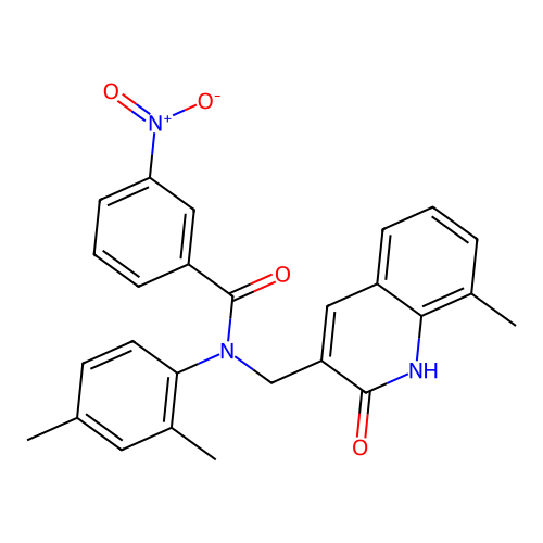 N-(2,4-dimethylphenyl)-N-((2-hydroxy-8-methylquinolin-3-yl)methyl)-3-nitrobenzamide structure
