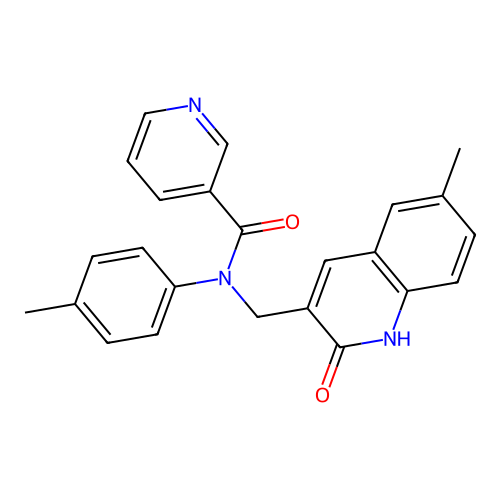 N-((2-hydroxy-6-methylquinolin-3-yl)methyl)-N-(p-tolyl)nicotinamide structure