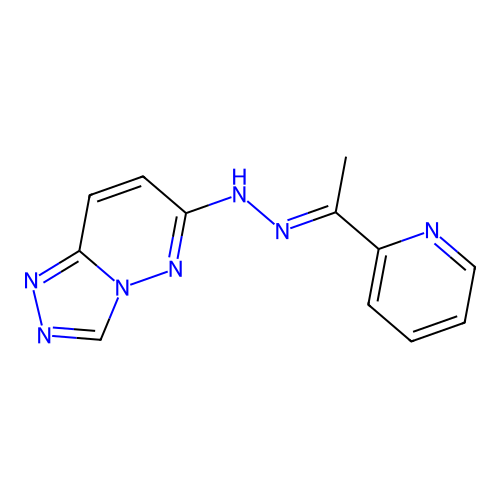 6-{(2E)-2-[1-(pyridin-2-yl)ethylidene]hydrazinyl}[1,2,4]triazolo[4,3-b]pyridazine structure