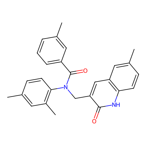 N-(2,4-dimethylphenyl)-N-((2-hydroxy-6-methylquinolin-3-yl)methyl)-3-methylbenzamide structure