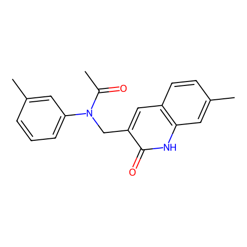 N-[(7-methyl-2-oxo-1H-quinolin-3-yl)methyl]-N-(3-methylphenyl)acetamide structure